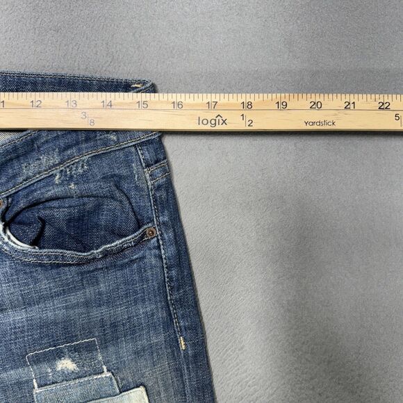 Ralph Lauren Denim & Supply Jeans Women 29x33 Blue Low Slim Patchwork Boho Denim - Picture 8 of 16